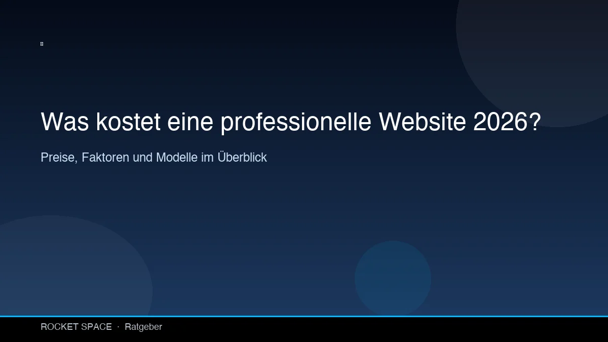 Was kostet eine professionelle Website 2026?