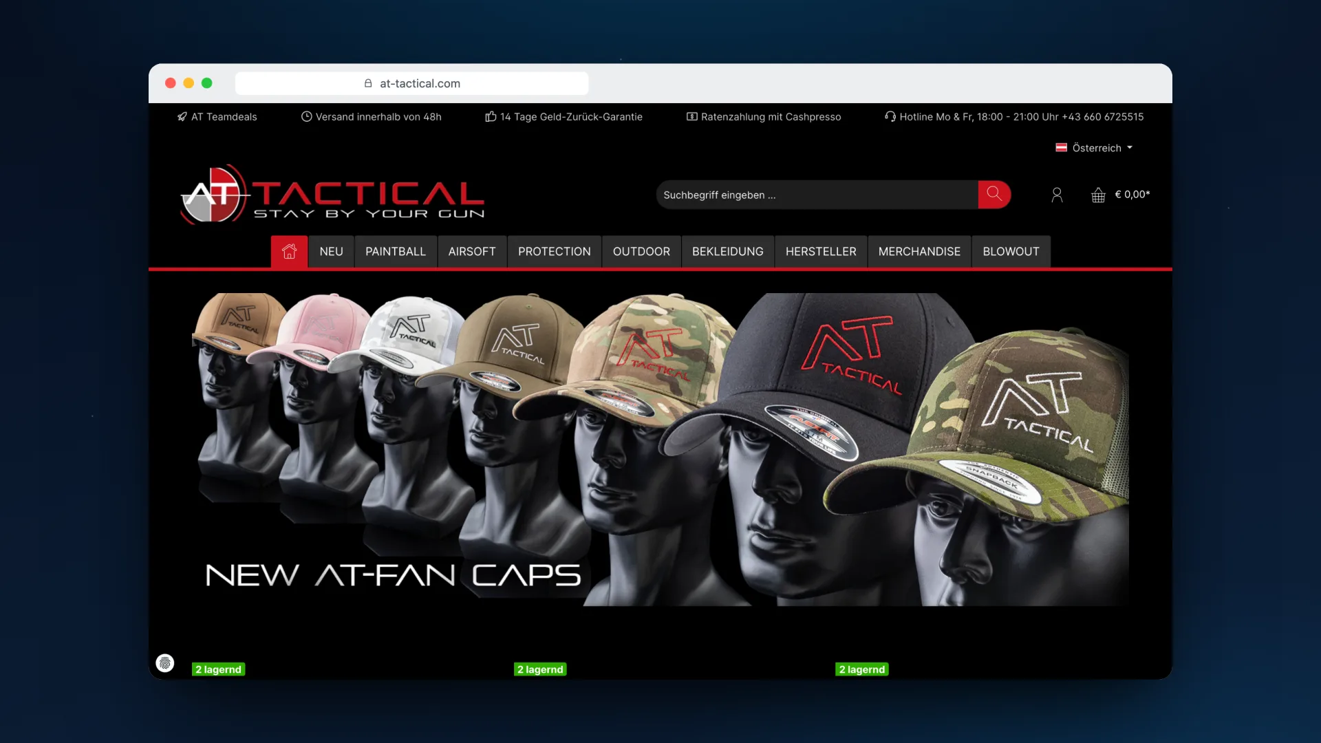 Webdesign Referenz AT-Paintball