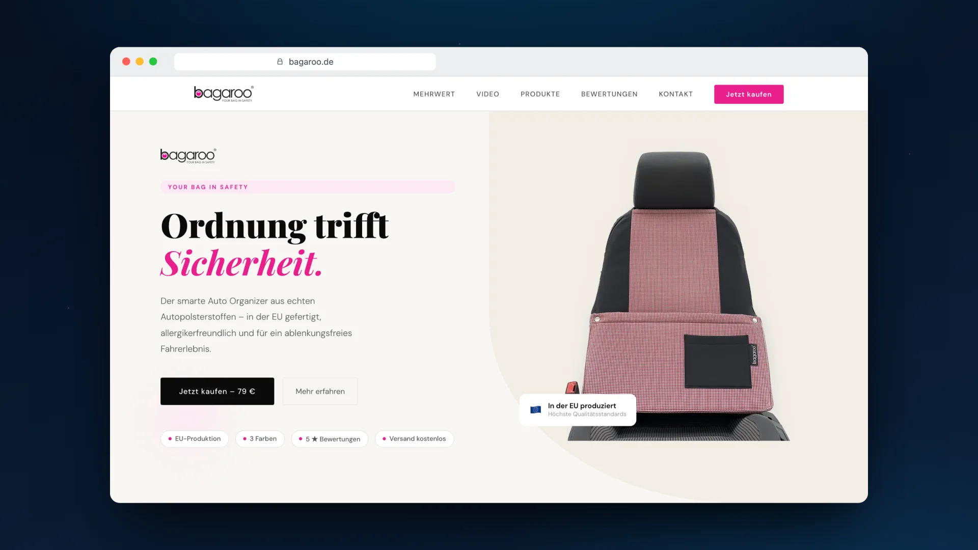 Webdesign Projekt Bagaroo GmbH