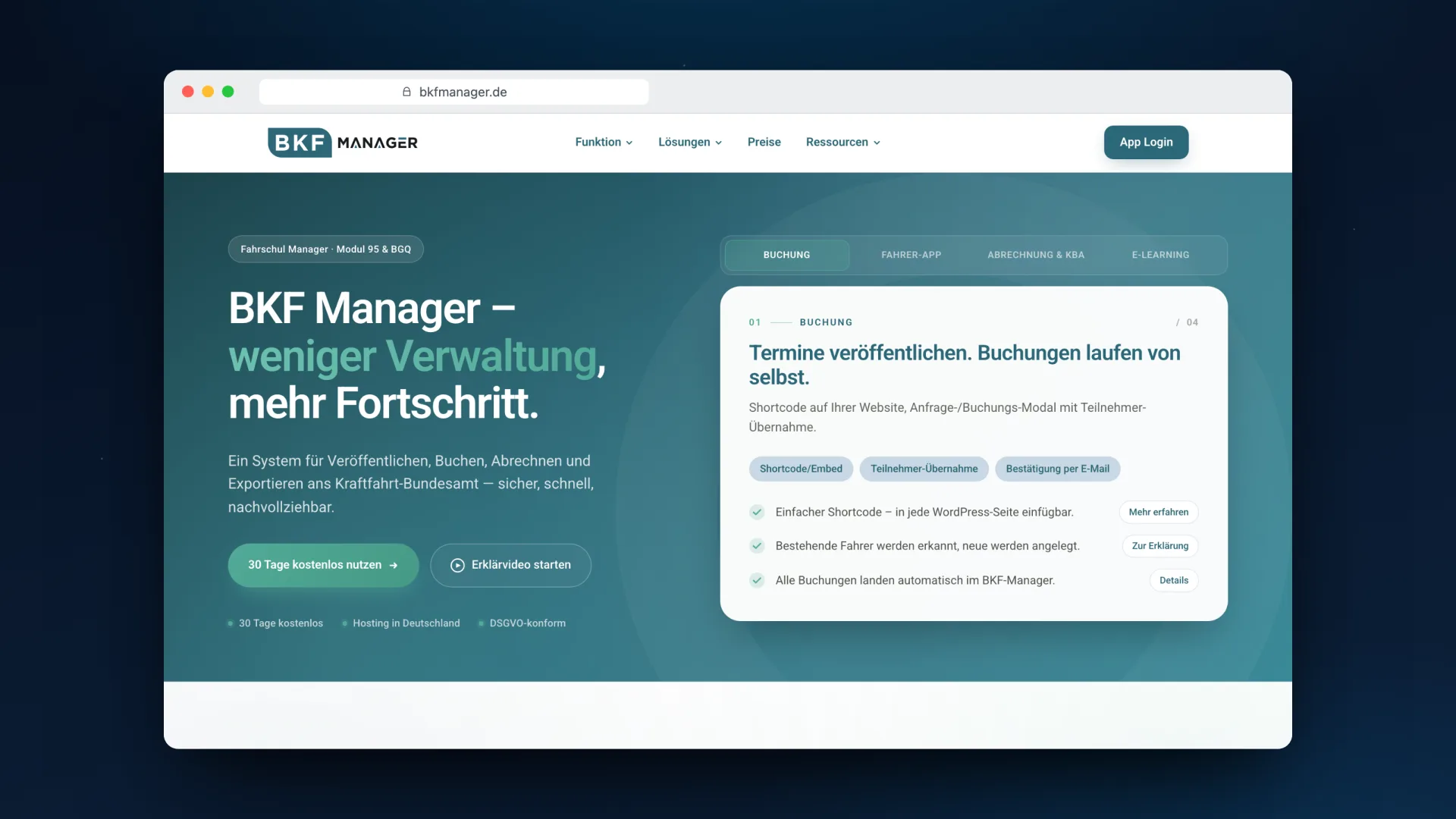 Webdesign Referenz BKF Manager