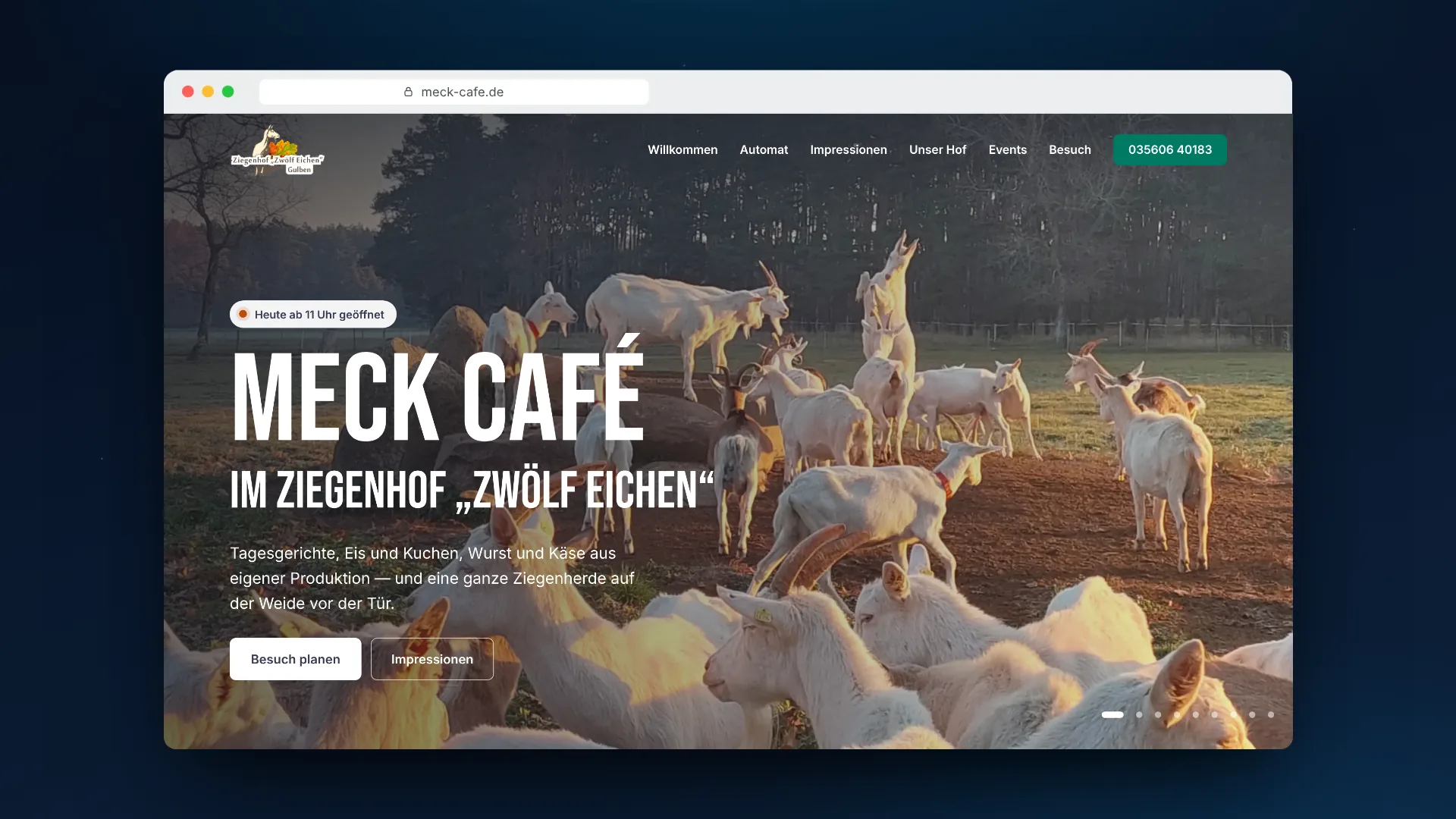 Webdesign-Referenz Meck Café