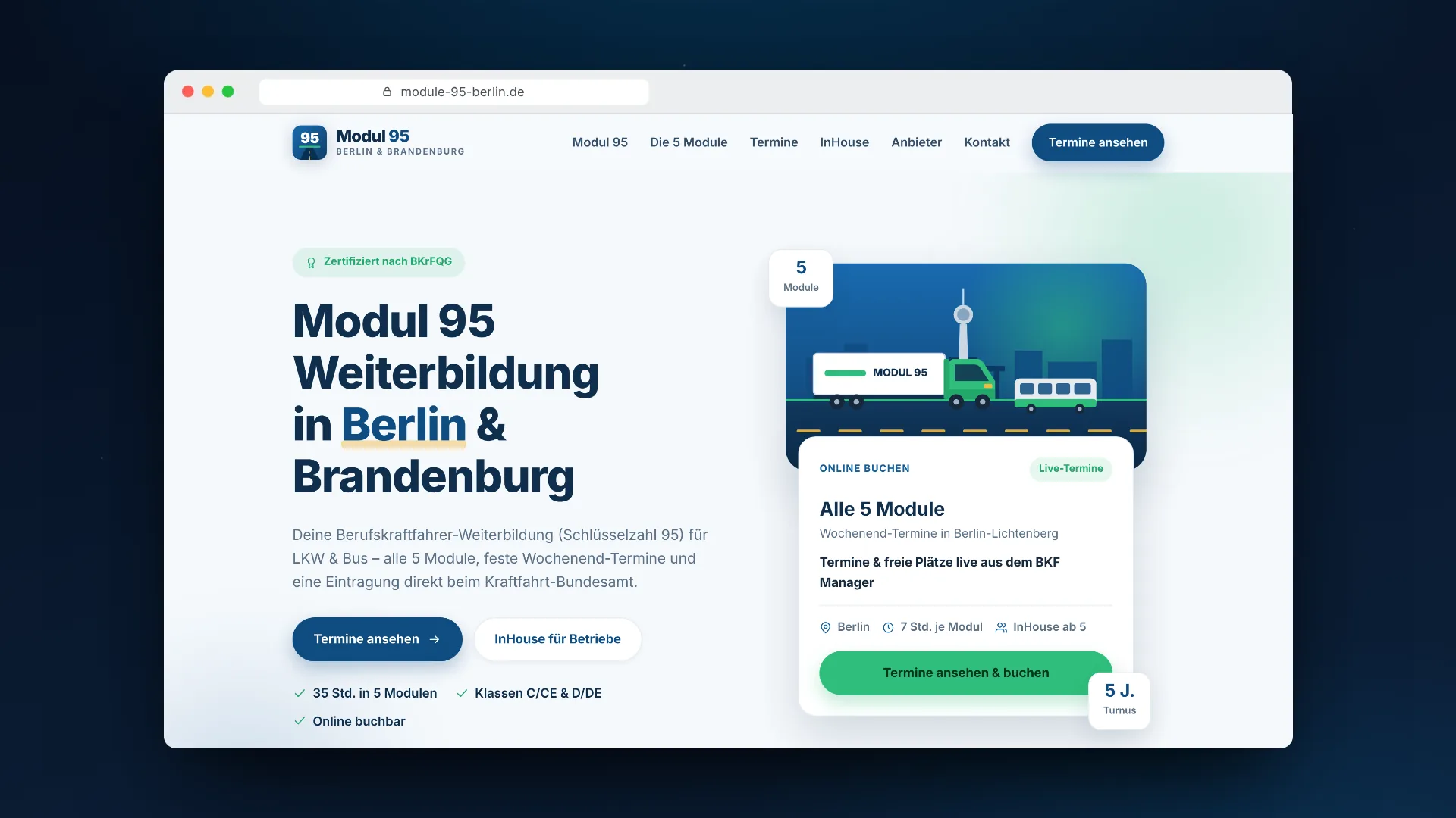 Webdesign-Referenz Modul 95 Berlin