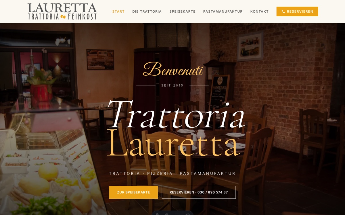 Neue Website — Trattoria Lauretta