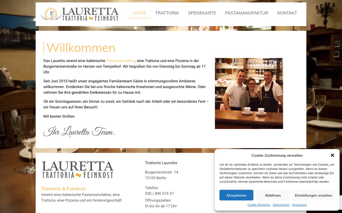 Alte Website — Trattoria Lauretta