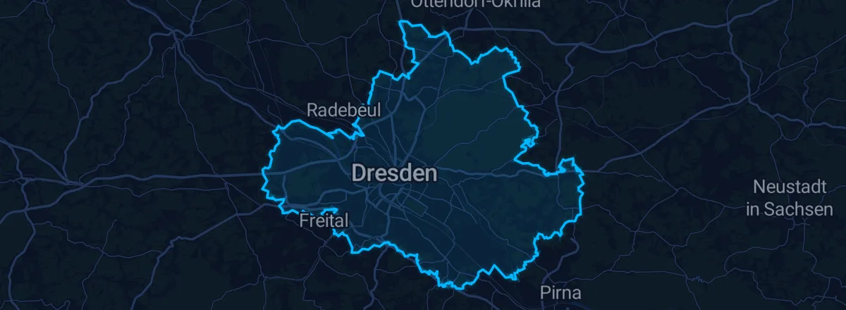 Karte: Stadtgebiet von Dresden
