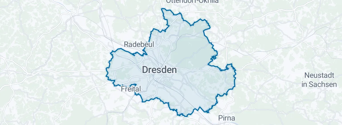 Karte: Stadtgebiet von Dresden