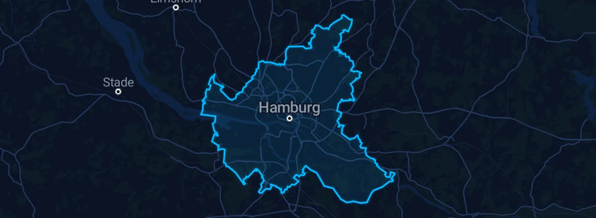Karte: Stadtgebiet von Hamburg
