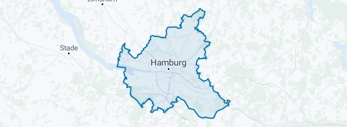 Karte: Stadtgebiet von Hamburg