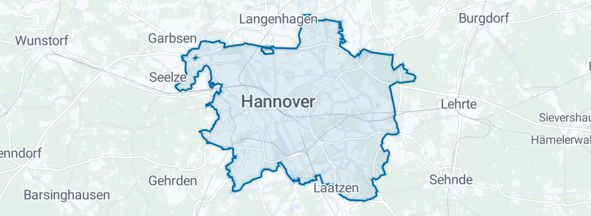Karte: Stadtgebiet von Hannover