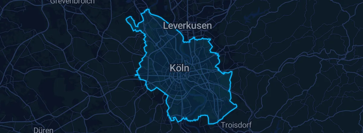 Karte: Stadtgebiet von Köln