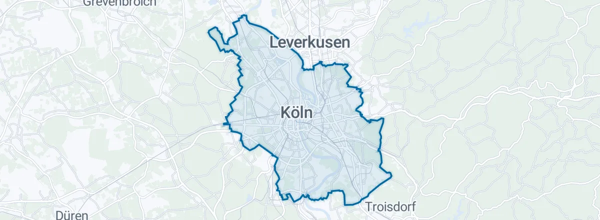Karte: Stadtgebiet von Köln