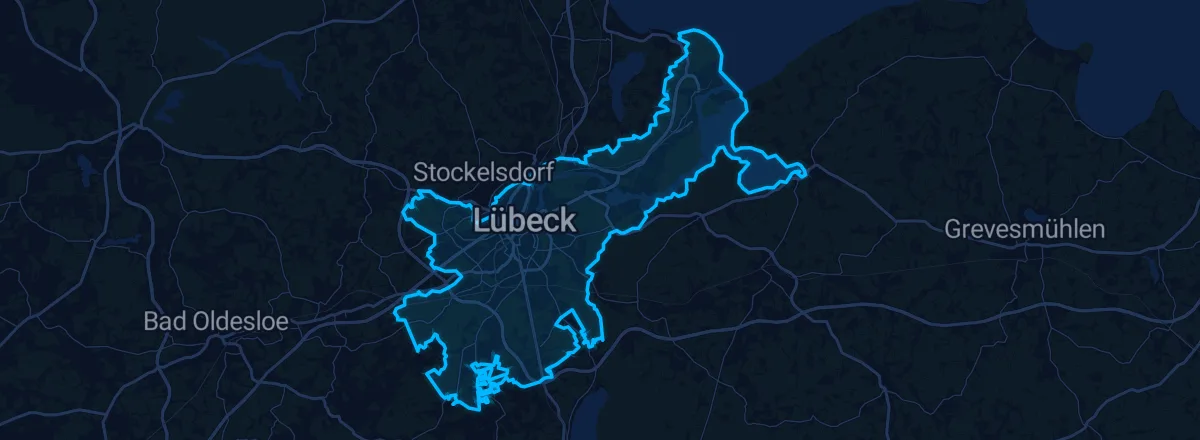 Karte: Stadtgebiet von Lübeck