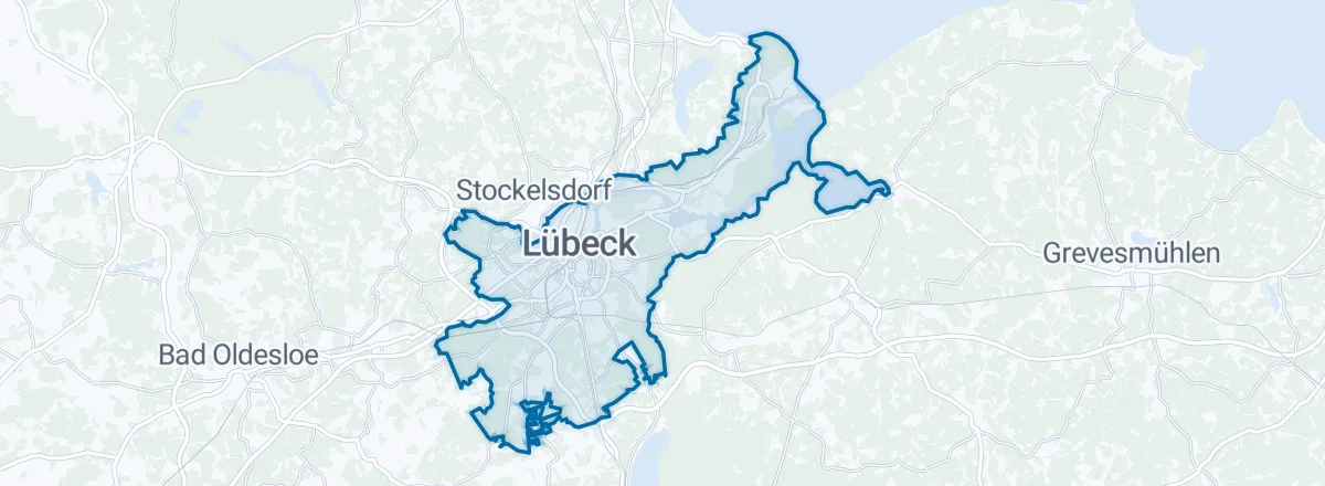 Karte: Stadtgebiet von Lübeck