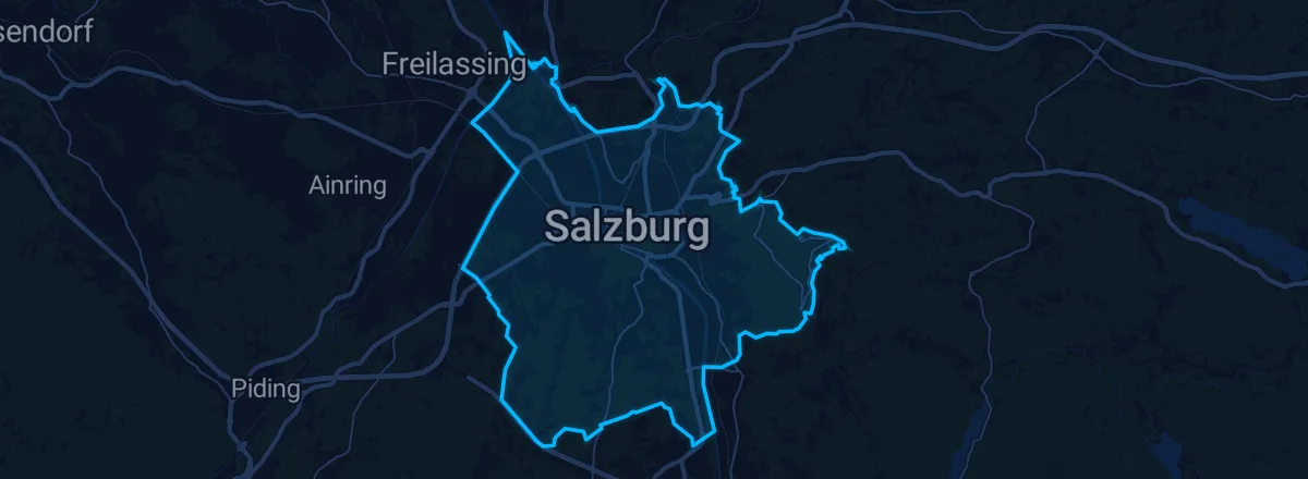 Karte: Stadtgebiet von Salzburg