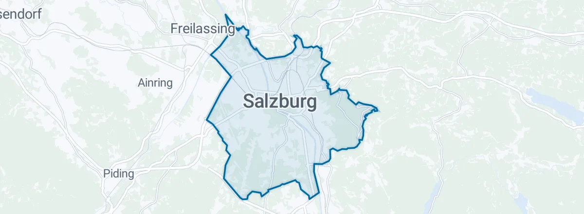 Karte: Stadtgebiet von Salzburg