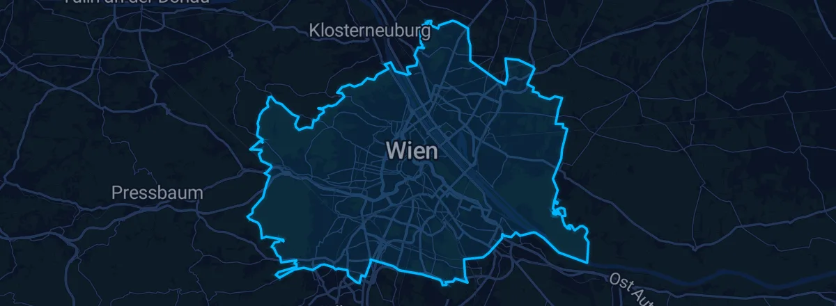 Karte: Stadtgebiet von Wien
