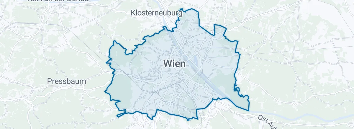 Karte: Stadtgebiet von Wien